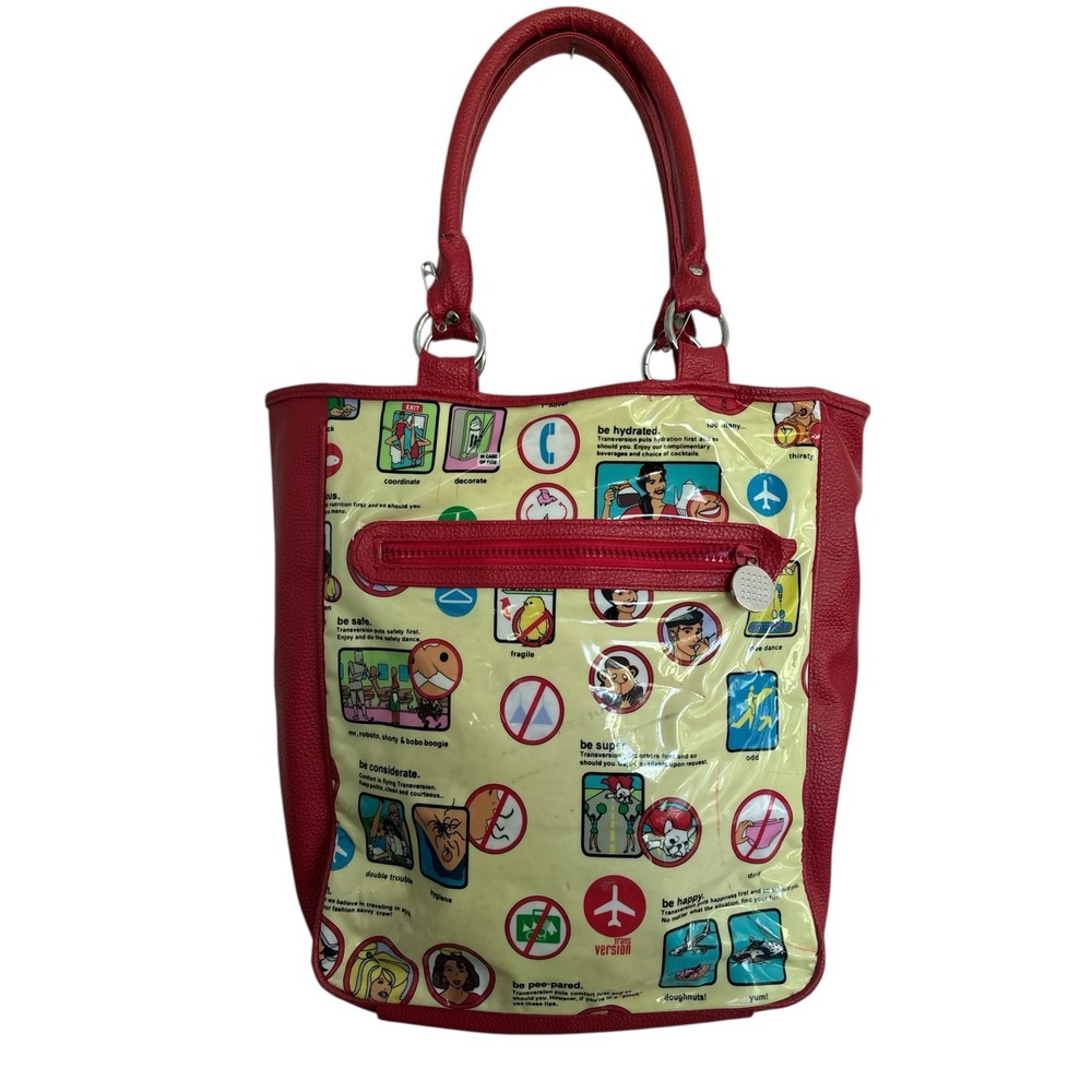 Vintage TransVersion Loop NYC  Unique Tote Bag Funny Airline Design Vintage Y2K
